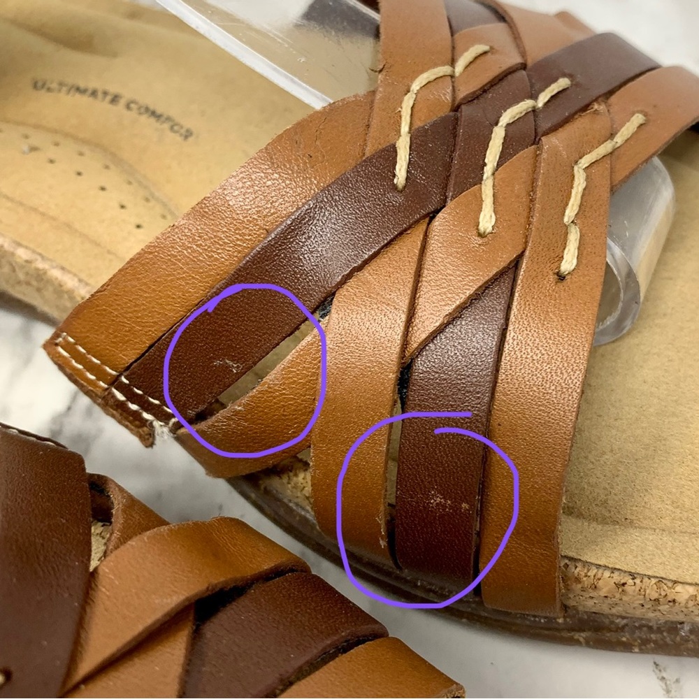 Clarks Roseville Cove Multi Strap Comfort Brown Leather Sandals 9.5 Bohemian - Picture 10 of 16